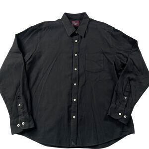 UNTUCKit‎ Shirt Mens XL Black 100% Cotton Flannel Sherwood Button Front L/S